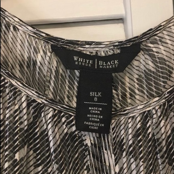 NWT White House Black Market Silk Sheer Blouse - Picture 8 of 12
